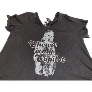 Star Wars T-Shirt Chewie is‎ My Copilot Women Sz 2 Black